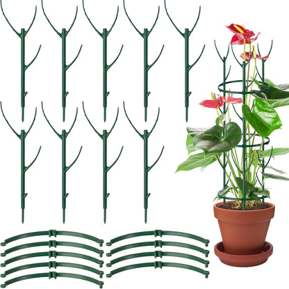 24 Pcs Plant Support Stakes, Half Round Plant Support for Indoor Plants, Stackable Garden Flower Support, Plant Stakes for Tomato, Monstera, Peony, Hydrangea Climbing Plants (6.2 "Wide X 11.6" High)