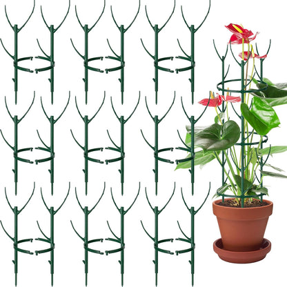 24 Pcs Plant Support Stakes, Half Round Plant Support for Indoor Plants, Stackable Garden Flower Support, Plant Stakes for Tomato, Monstera, Peony, Hydrangea Climbing Plants (6.2 "Wide X 11.6" High)