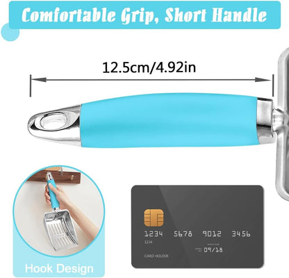 Cat Litter Scoop - Stainless Steel Metal Cat Litter Scoop-Kitty Metal Scooper-Sturdy Mesh Scooper - Mesh Shovel-Easy to Clean - Suitable for Cat Litter Box - Light Black