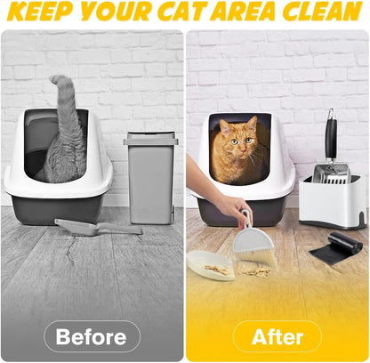 Cat Litter Scoop - Stainless Steel Metal Cat Litter Scoop-Kitty Metal Scooper-Sturdy Mesh Scooper - Mesh Shovel-Easy to Clean - Suitable for Cat Litter Box - Light Black