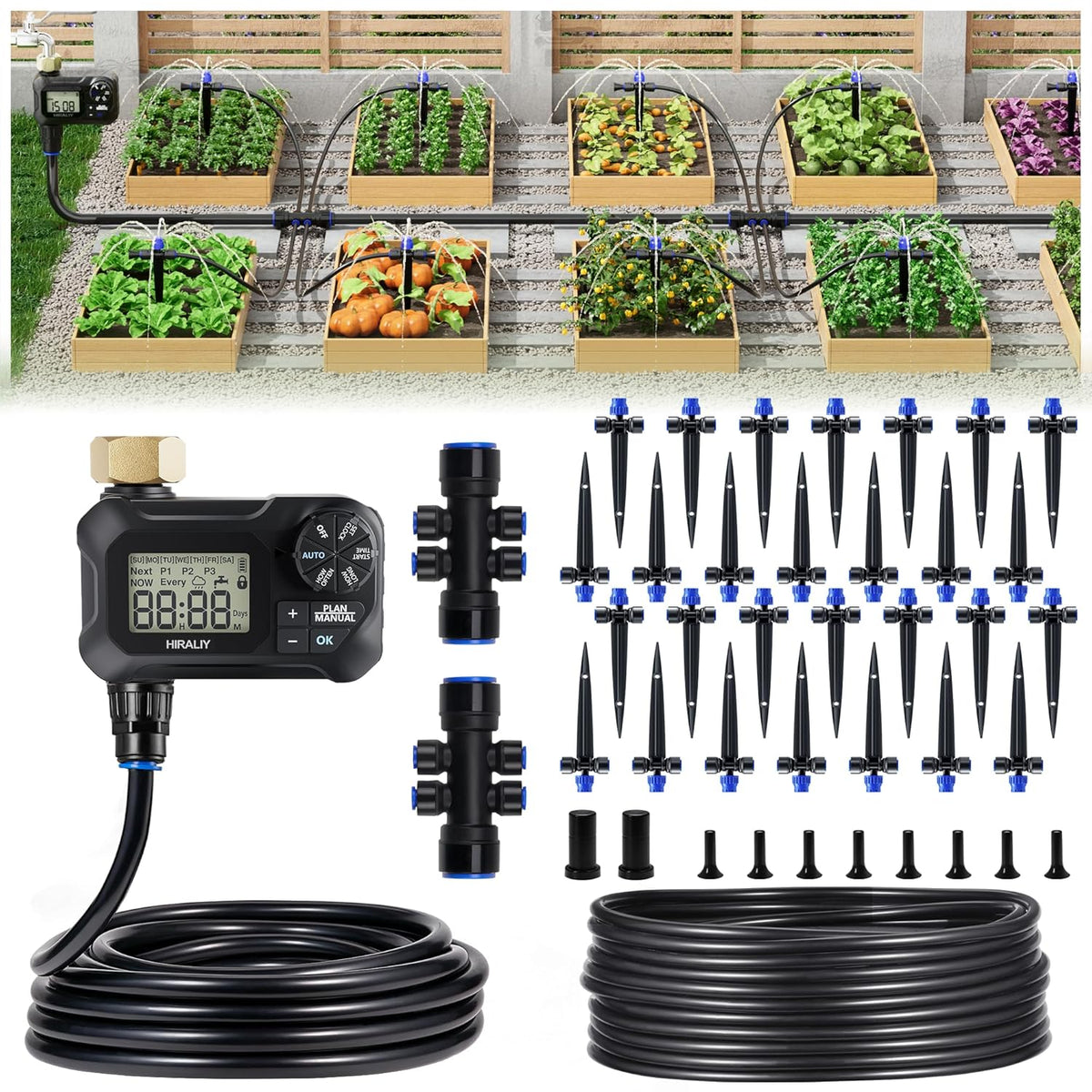 100FT Automatic Drip Irrigation Kit with Timer