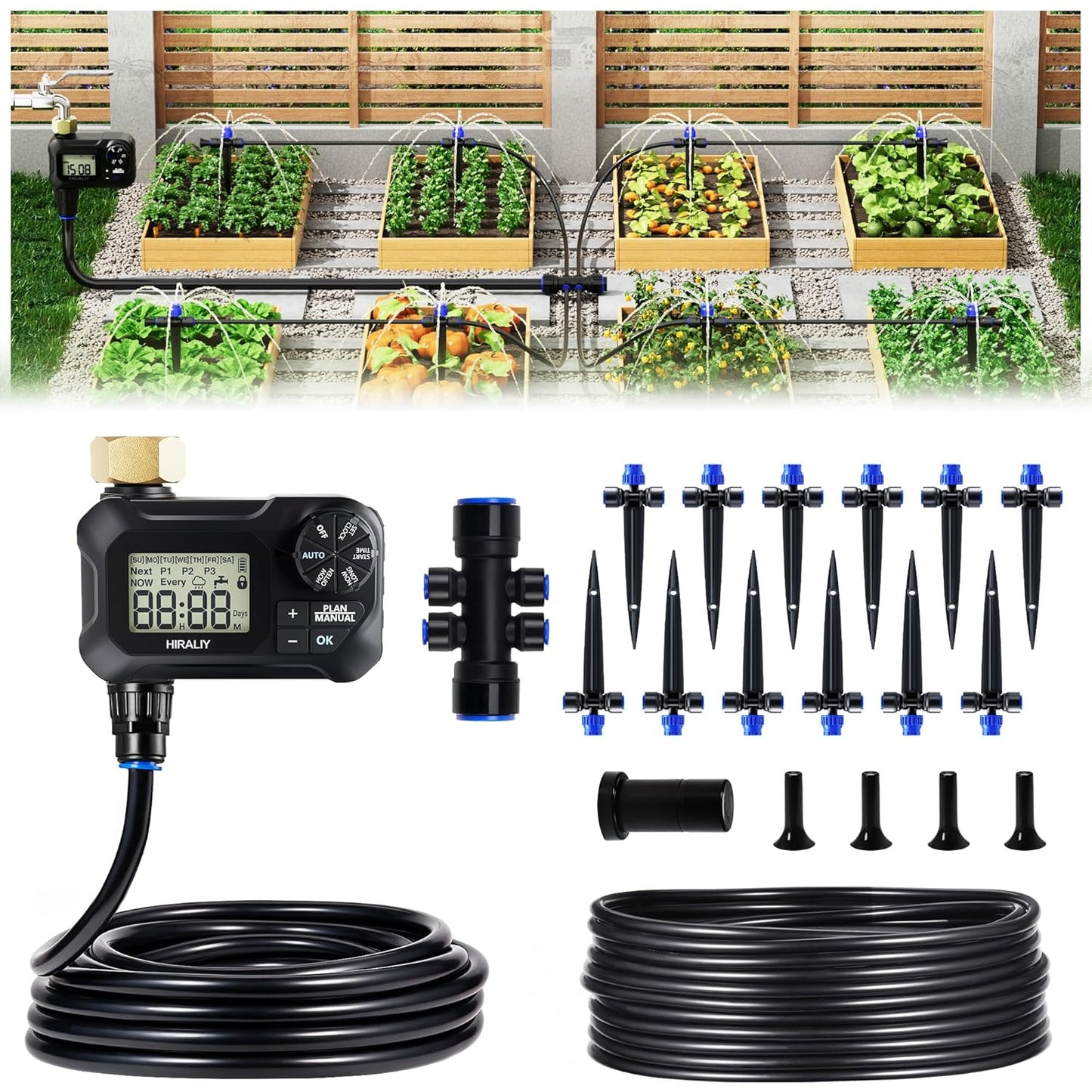 100FT Automatic Drip Irrigation Kit with Timer