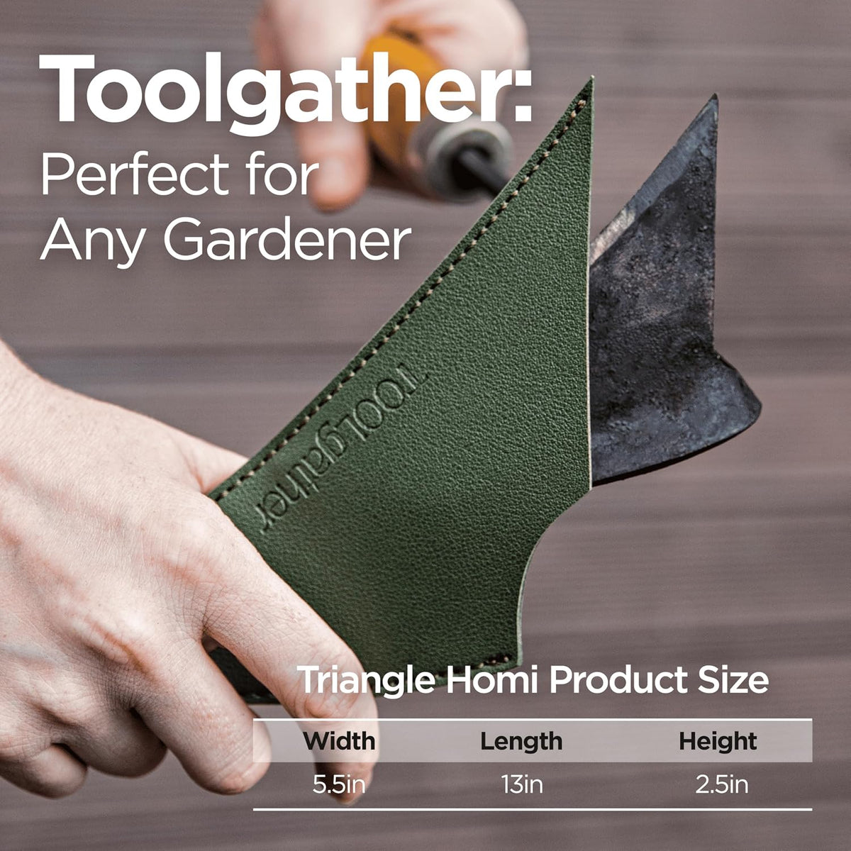 Triangle Homi Hand Hoe - Traditional Handmade Korean Garden Tool for Weeding Digging & Planting with Forged Steel & Chestnut and Acacia Wood Handle
