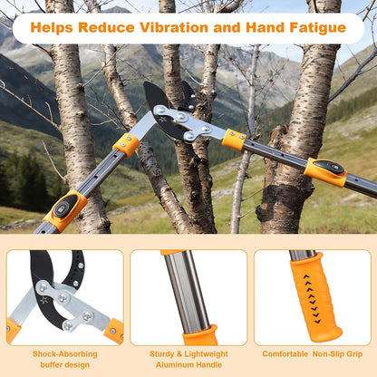 Loppers for tree trimming heavy duty extendable 24.8-43.7 inches,Tree pruning shears Rust Resistant Sharp Steel Blade Tree Limb Trimmer，Shock-Absorbing design, Non-slip Handle，Garden Tools