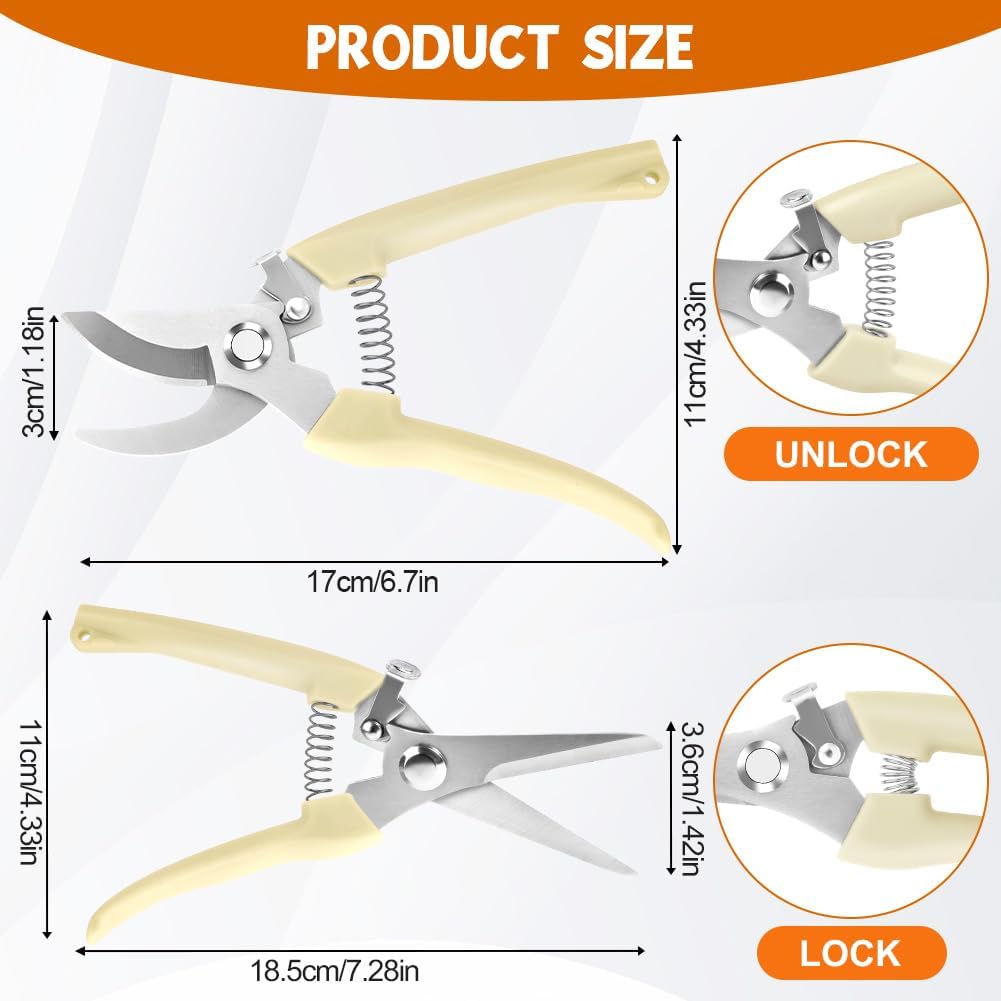 2Pack Pruning Shears, Professional Flower Clippers, Lightweight