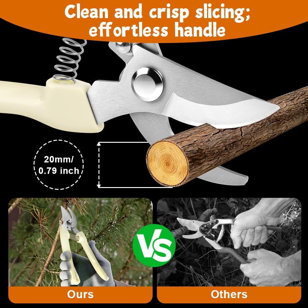 2Pack Pruning Shears, Professional Flower Clippers, Lightweight