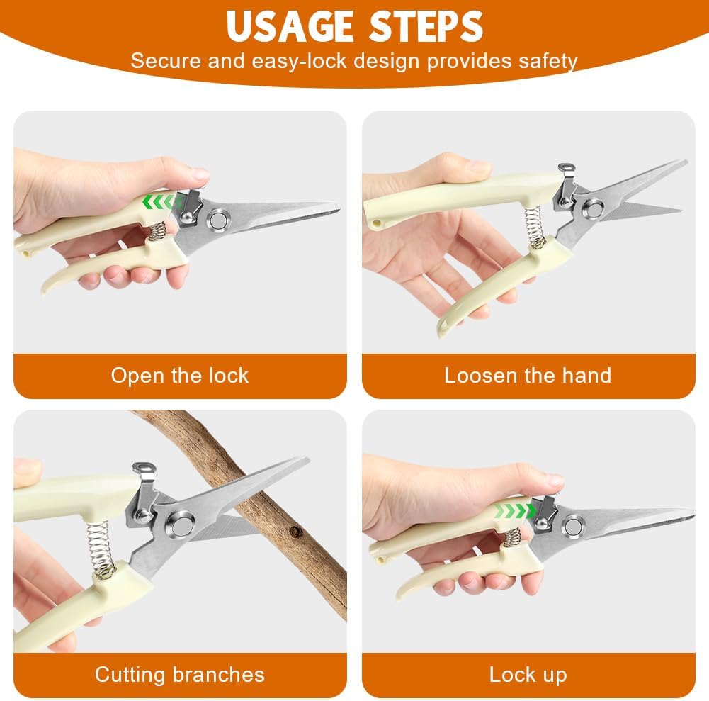 2Pack Pruning Shears, Professional Flower Clippers, Lightweight