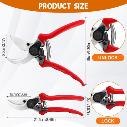 2Pack Pruning Shears, Professional Flower Clippers, Lightweight
