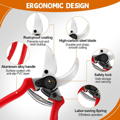 2Pack Pruning Shears, Professional Flower Clippers, Lightweight