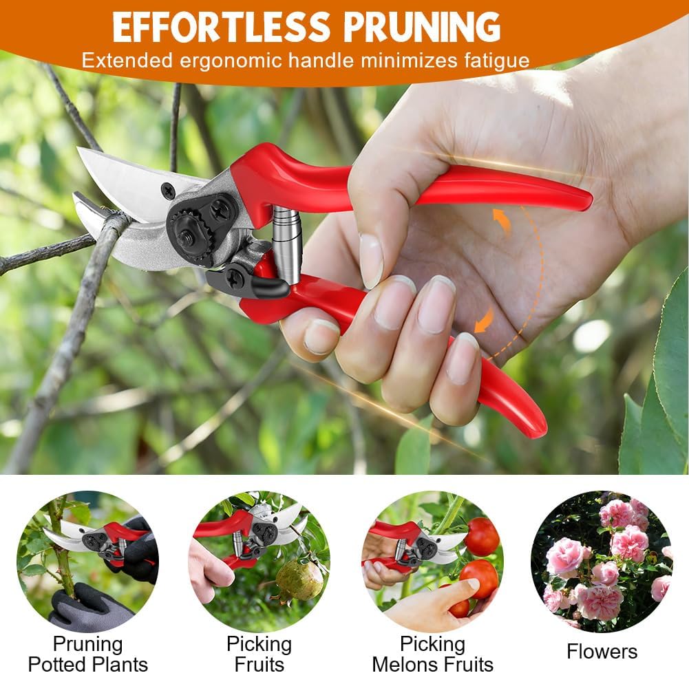2Pack Pruning Shears, Professional Flower Clippers, Lightweight