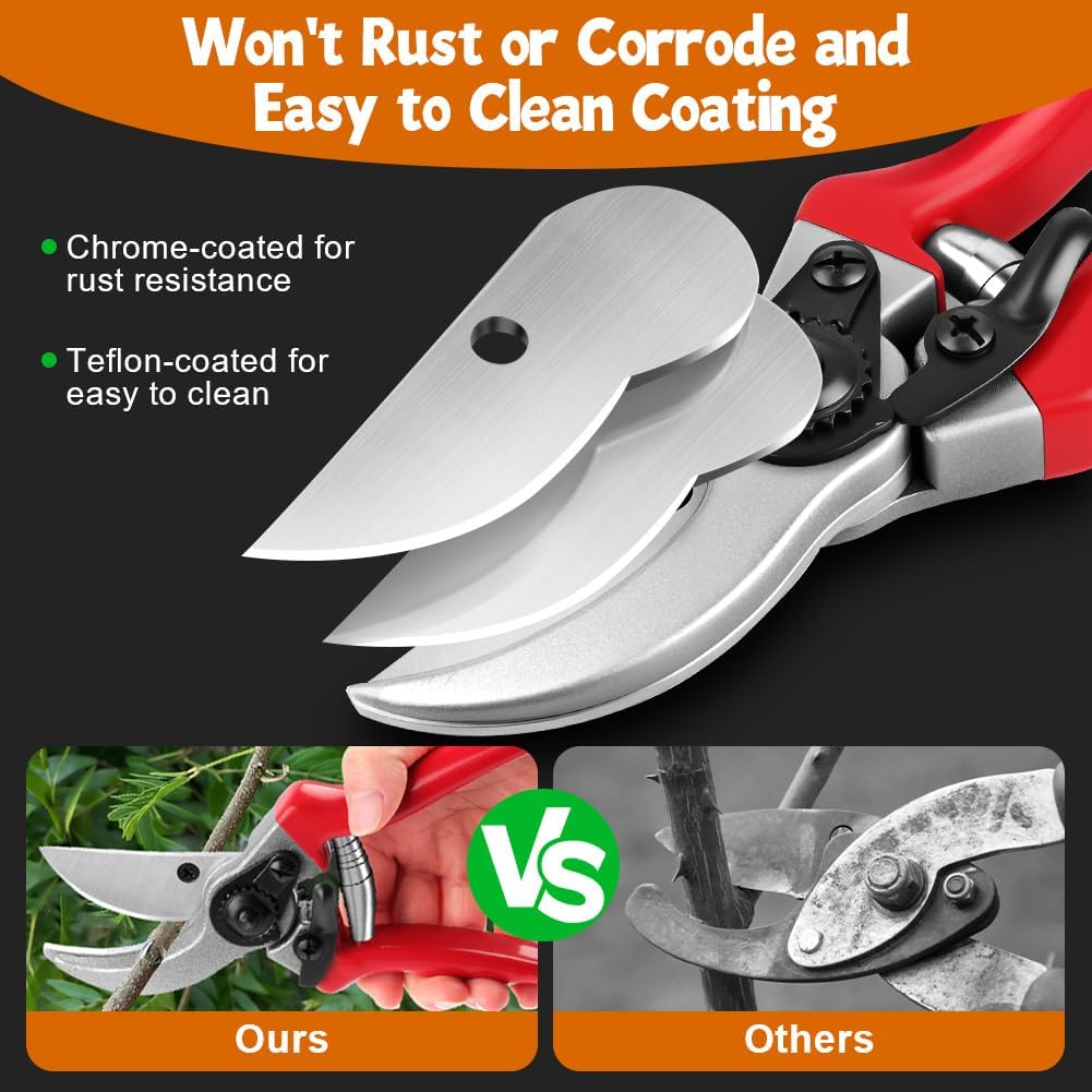 2Pack Pruning Shears, Professional Flower Clippers, Lightweight