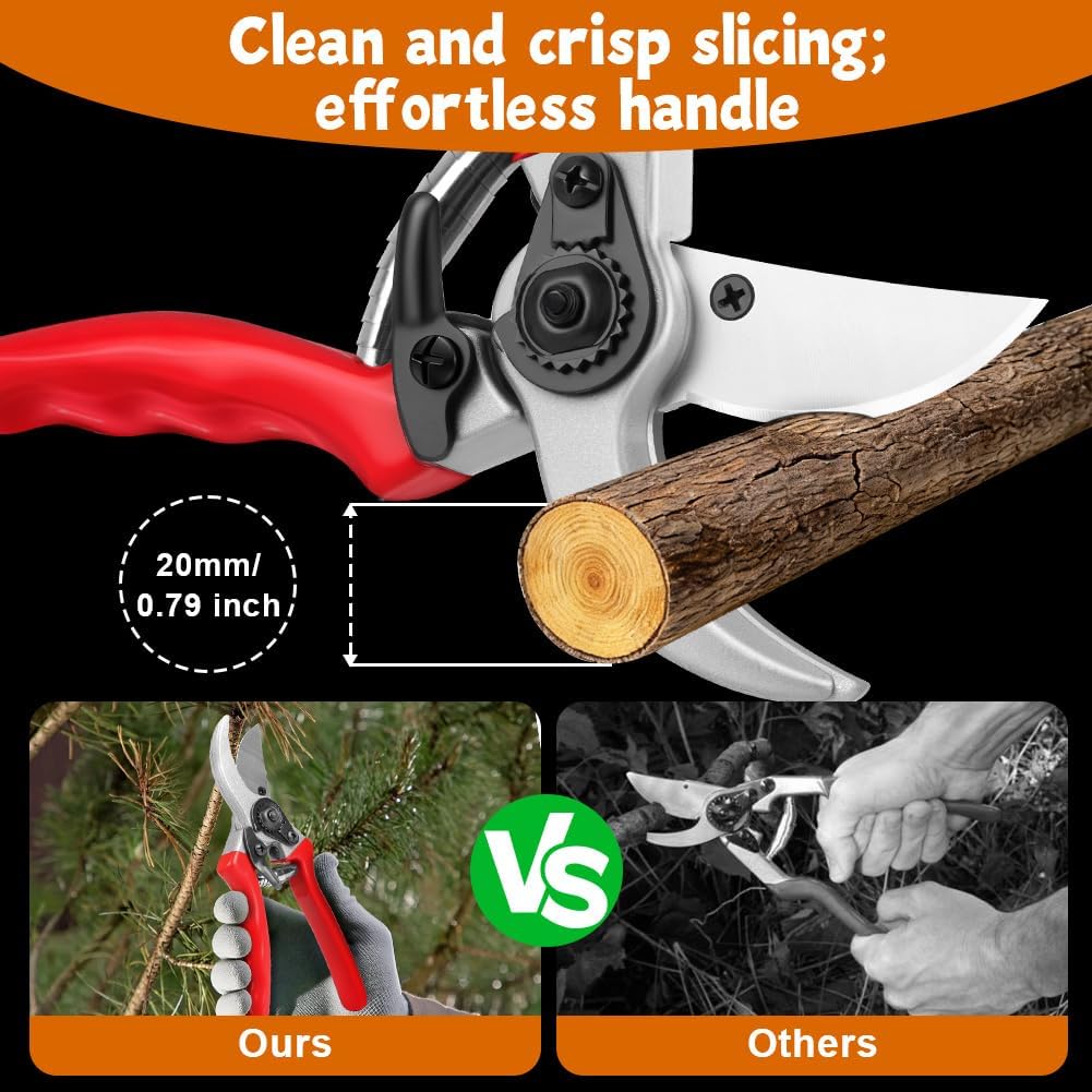 2Pack Pruning Shears, Professional Flower Clippers, Lightweight