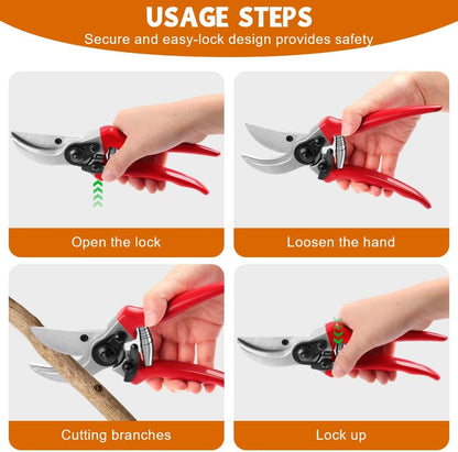 2Pack Pruning Shears, Professional Flower Clippers, Lightweight