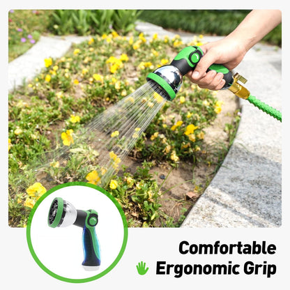 Garden Hose Nozzle, Hose Sprayer Nozzle with 10 Spray Patterns, Thumb Control On Off Valve, High Pressure Metal Water Hose Nozzle for Car Wash, Plants, Pets & Outdoor Cleaning, Blue