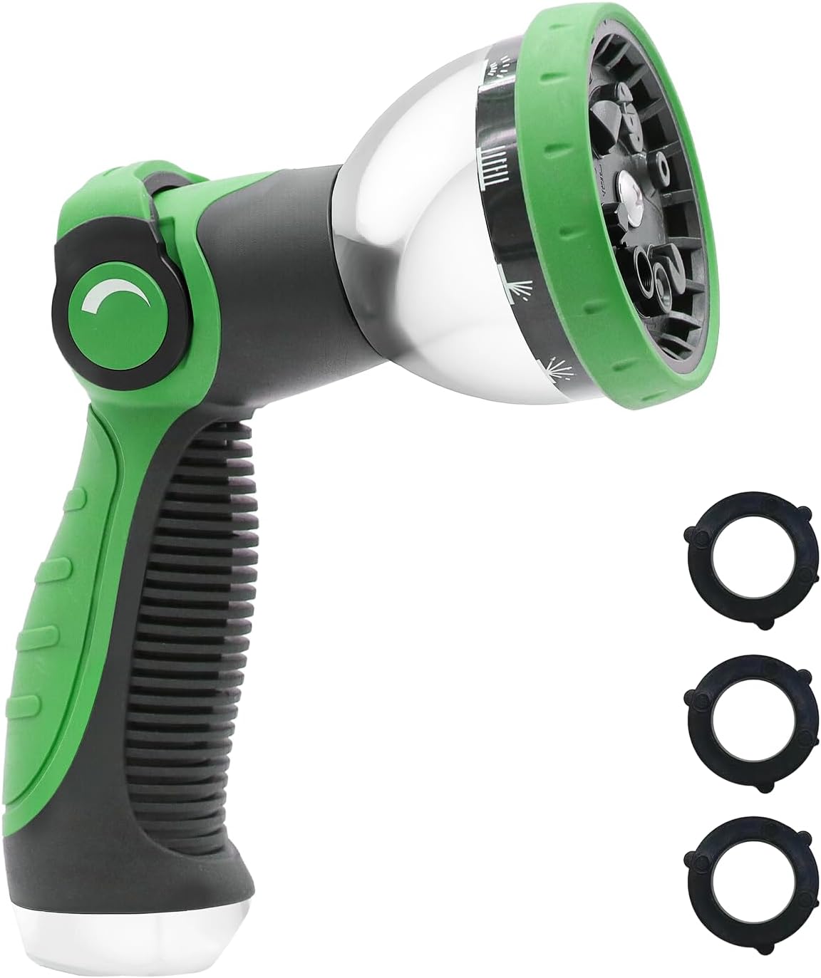 Garden Hose Nozzle, Hose Sprayer Nozzle with 10 Spray Patterns, Thumb Control On Off Valve, High Pressure Metal Water Hose Nozzle for Car Wash, Plants, Pets & Outdoor Cleaning, Blue