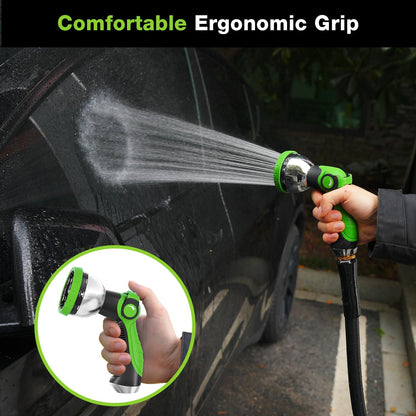 Garden Hose Nozzle, Hose Sprayer Nozzle with 10 Spray Patterns, Thumb Control On Off Valve, High Pressure Metal Water Hose Nozzle for Car Wash, Plants, Pets & Outdoor Cleaning, Blue