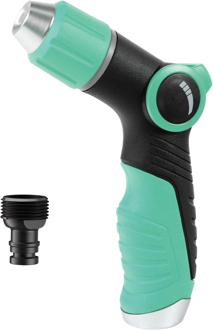 Garden Hose Nozzle, Hose Sprayer Nozzle with 10 Spray Patterns, Thumb Control On Off Valve, High Pressure Metal Water Hose Nozzle for Car Wash, Plants, Pets & Outdoor Cleaning, Blue