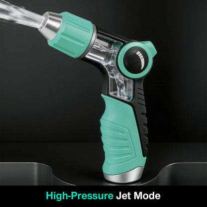 Garden Hose Nozzle, Hose Sprayer Nozzle with 10 Spray Patterns, Thumb Control On Off Valve, High Pressure Metal Water Hose Nozzle for Car Wash, Plants, Pets & Outdoor Cleaning, Blue