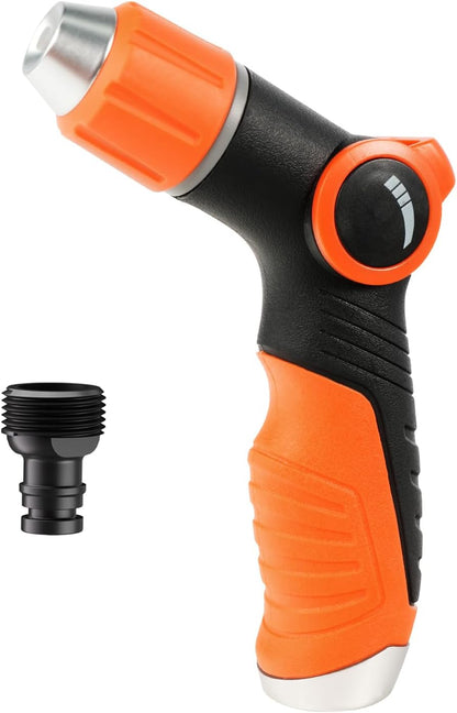Garden Hose Nozzle, Hose Sprayer Nozzle with 10 Spray Patterns, Thumb Control On Off Valve, High Pressure Metal Water Hose Nozzle for Car Wash, Plants, Pets & Outdoor Cleaning, Blue