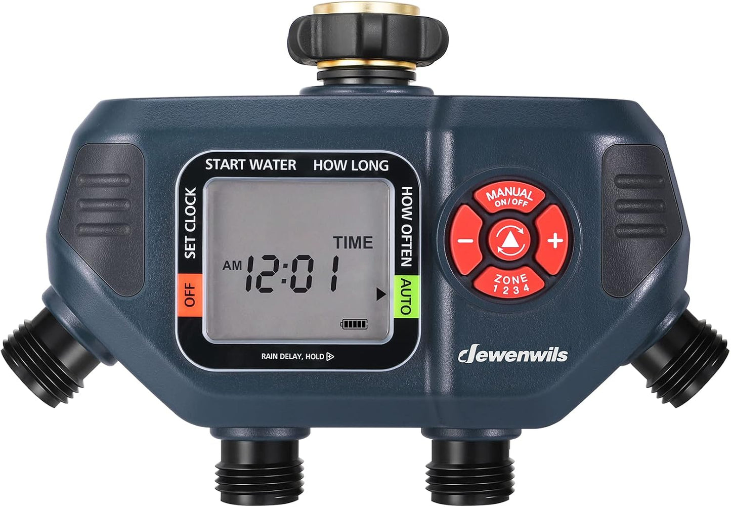 2-Zone Hose Timer with Rain Delay, Manual & Auto Watering