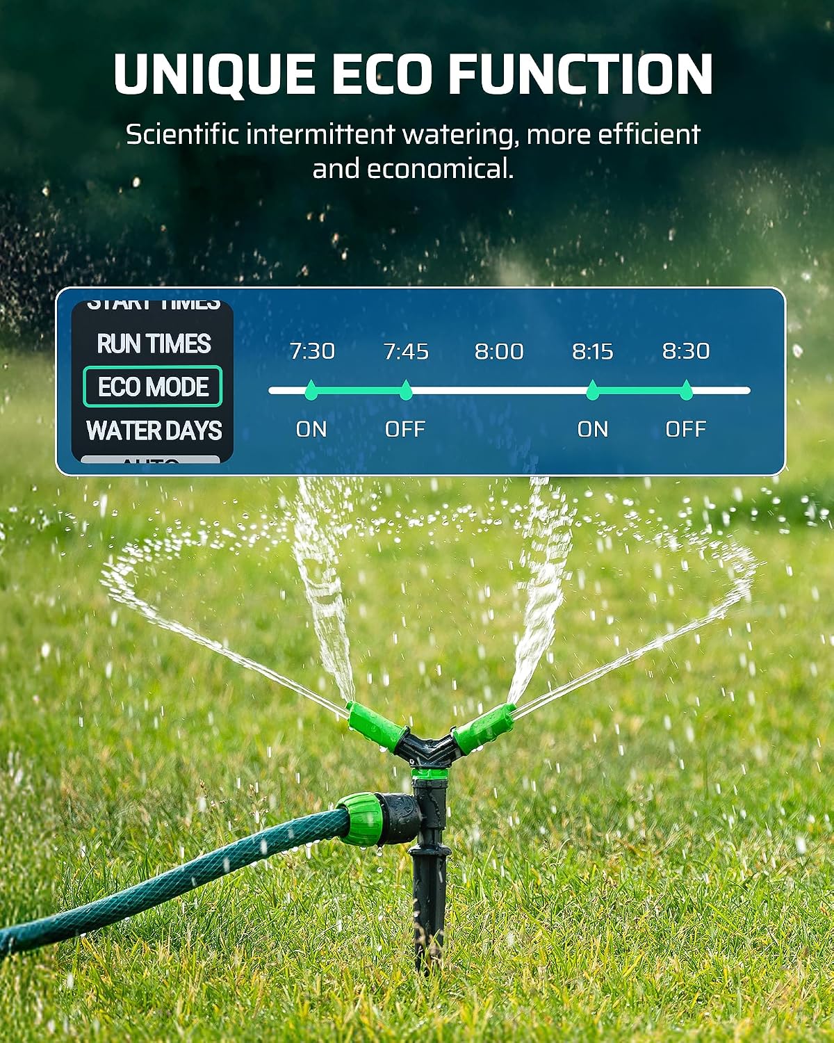 2-Zone Hose Timer with Rain Delay, Manual & Auto Watering