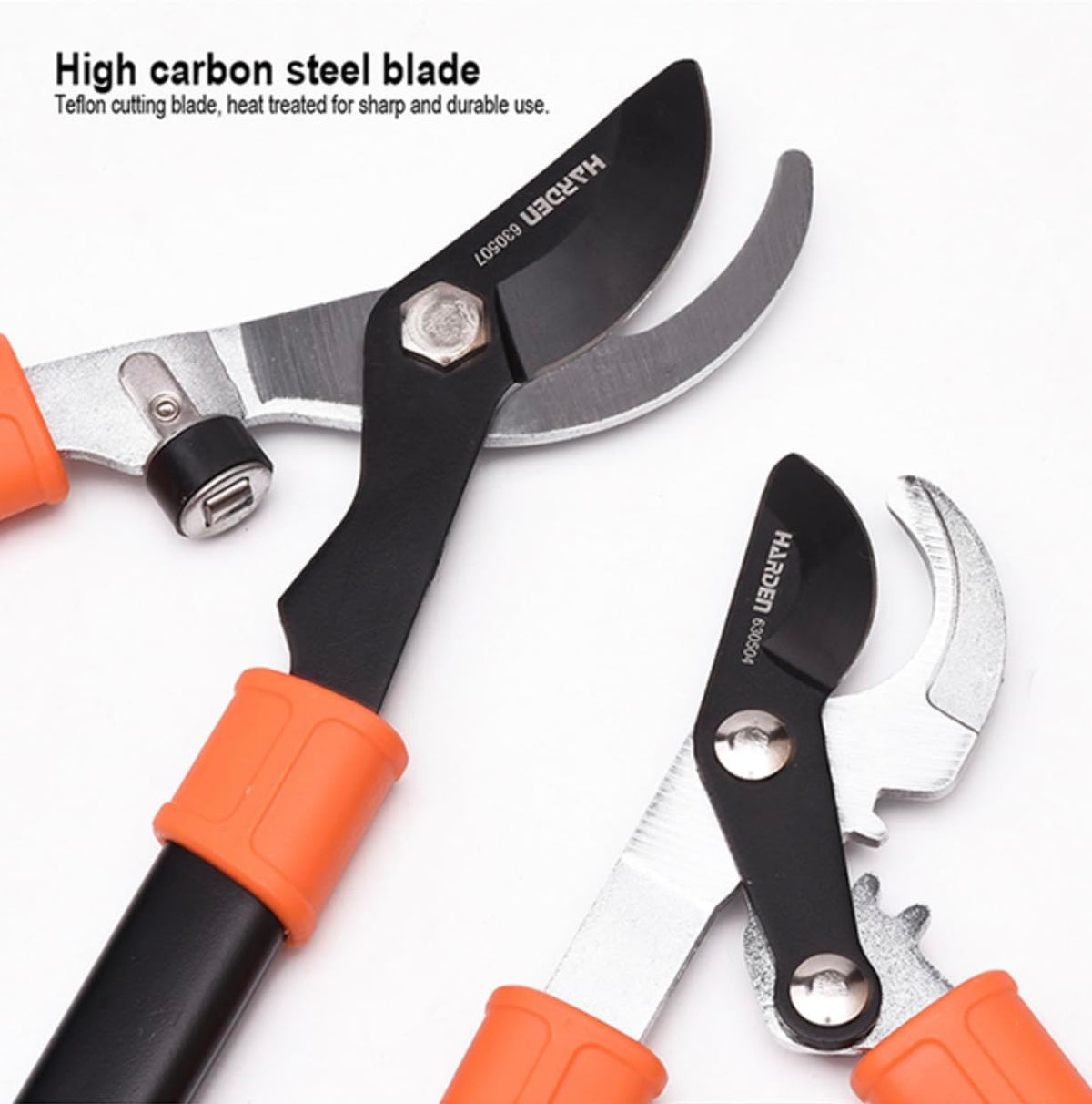19" Gear Drive Gardening Loppers - Heavy Duty Lopper Pruner with Gear Drive for Extra Leverage - High Carbon Steel Teflon Coated Blade - Ergo Grip Rubber Handle