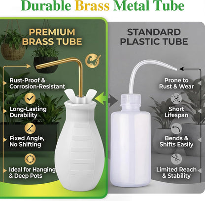Squeeze Bottle for Hanging Plants, 19" Long Spout Plant Watering Bottle, Easy Squeeze Indoor/Outdoor Watering Can Alternative, Precise Sprinkling for Hanging Baskets, Houseplants(8 oz)