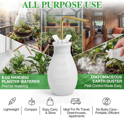Squeeze Bottle for Hanging Plants, 19" Long Spout Plant Watering Bottle, Easy Squeeze Indoor/Outdoor Watering Can Alternative, Precise Sprinkling for Hanging Baskets, Houseplants(8 oz)