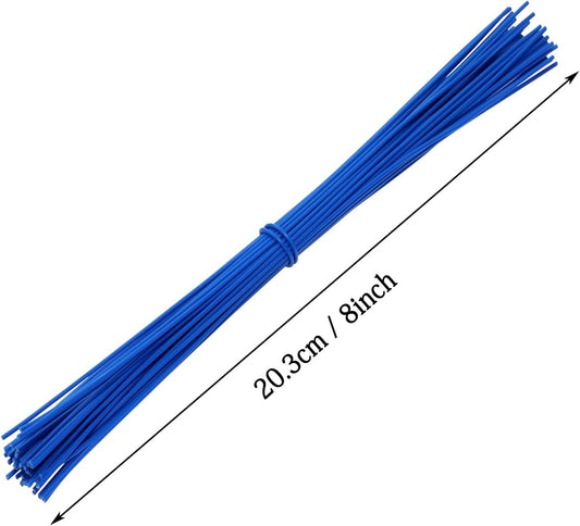 8 Inch Reusable Cable Ties Wire Twist Ties Garden Twine for Plastic Bags Electronics Cords Organizing Gardening Vines Climbing Plants Halloween Christmas Holiday Decors Crafts, 200PCS, Blue