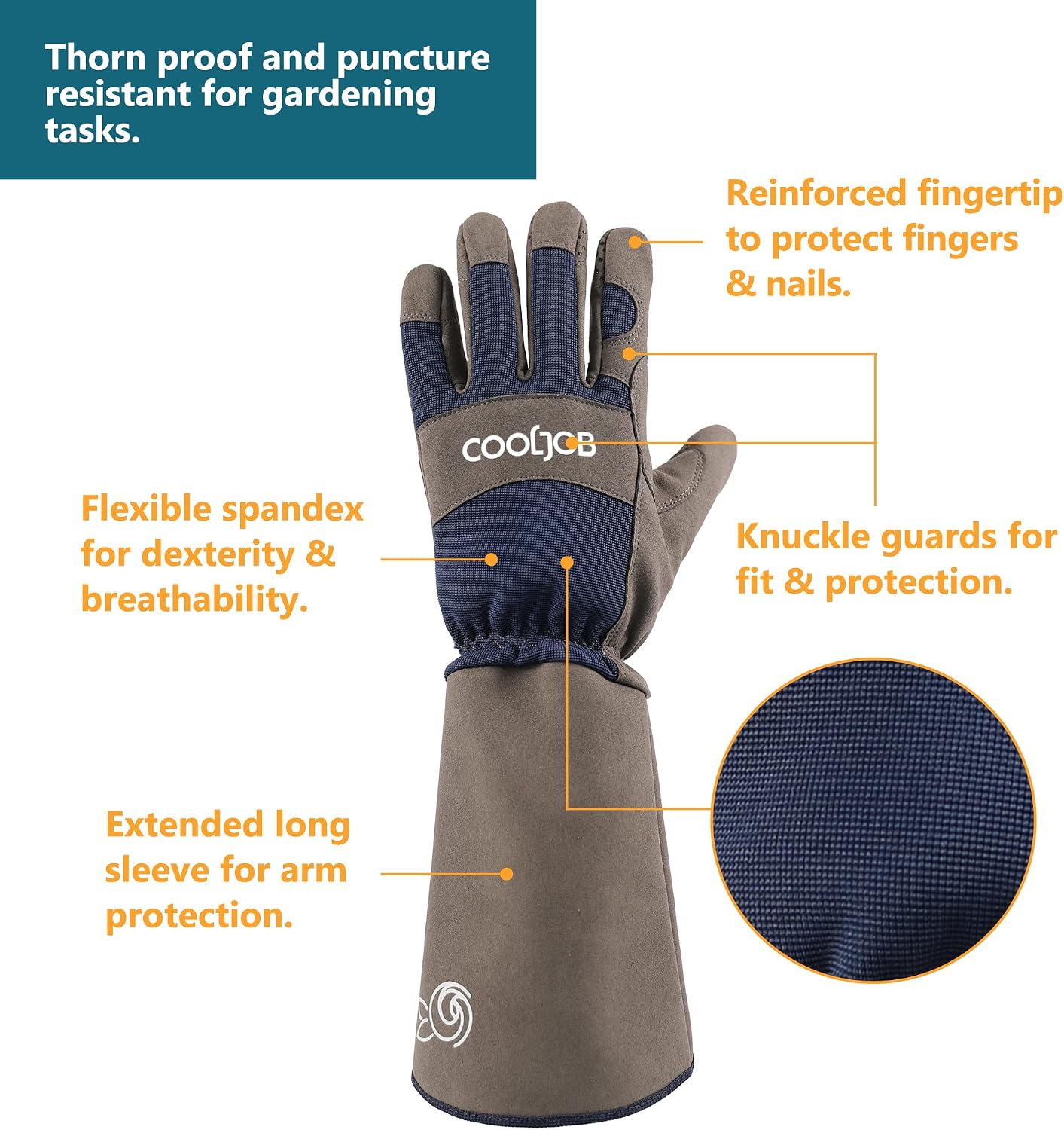 Thorn Proof Rose Pruning Garden Gloves for Men, Long Sleeve Large