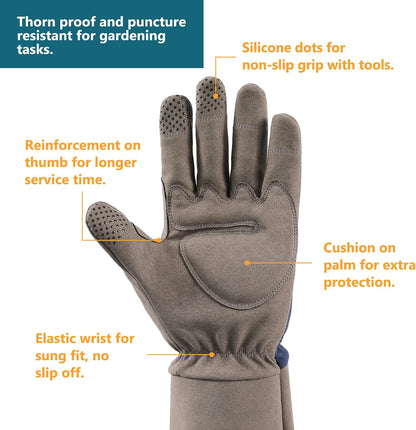 Thorn Proof Rose Pruning Garden Gloves for Men, Long Sleeve Large
