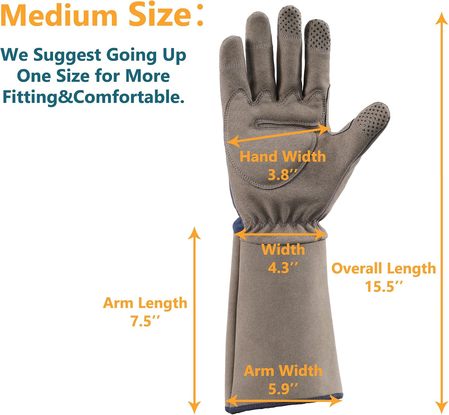 Thorn Proof Rose Pruning Garden Gloves for Men, Long Sleeve Large
