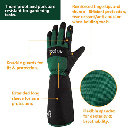 Thorn Proof Rose Pruning Garden Gloves for Men, Long Sleeve Large