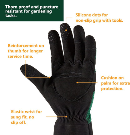 Thorn Proof Rose Pruning Garden Gloves for Men, Long Sleeve Large