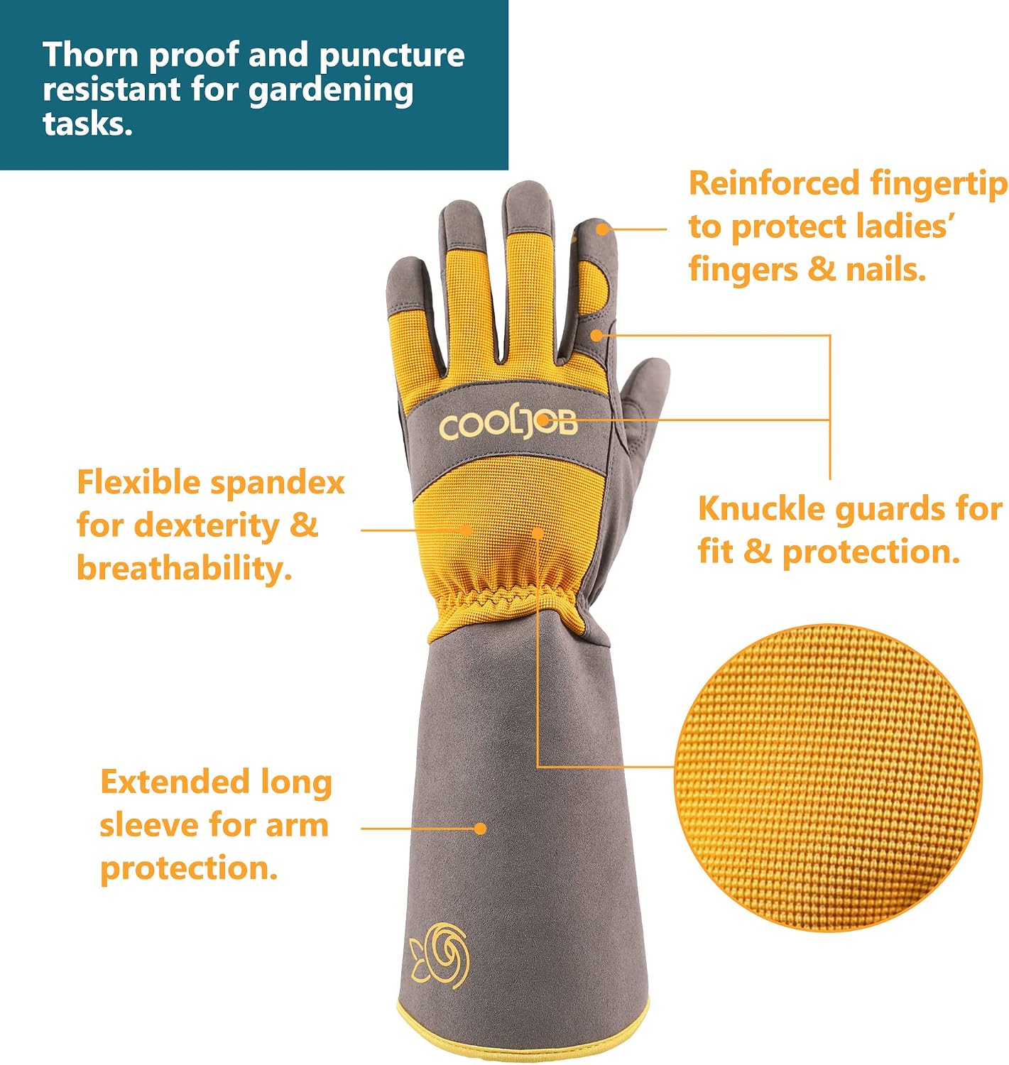 Thorn Proof Rose Pruning Garden Gloves for Men, Long Sleeve Large