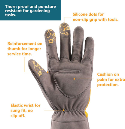 Thorn Proof Rose Pruning Garden Gloves for Men, Long Sleeve Large