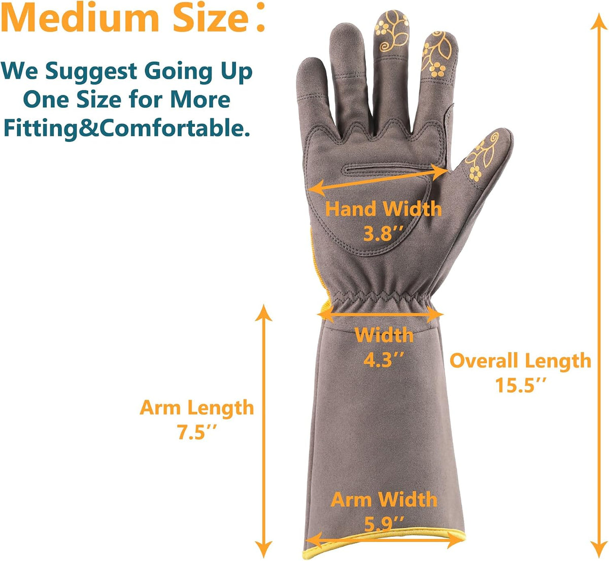 Thorn Proof Rose Pruning Garden Gloves for Men, Long Sleeve Large