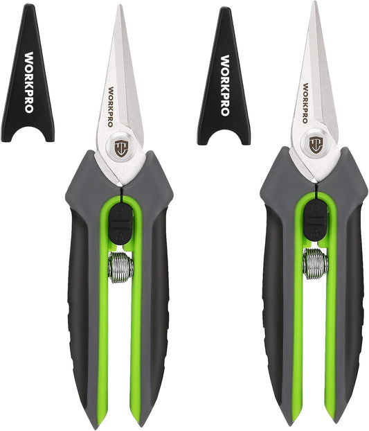 2 Pack Garden Pruning Shears, 6.5" Small Hand Pruners with Sheath