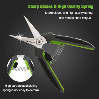2 Pack Garden Pruning Shears, 6.5" Small Hand Pruners with Sheath