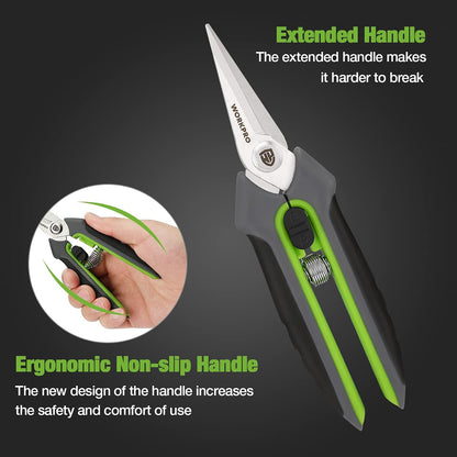 2 Pack Garden Pruning Shears, 6.5" Small Hand Pruners with Sheath