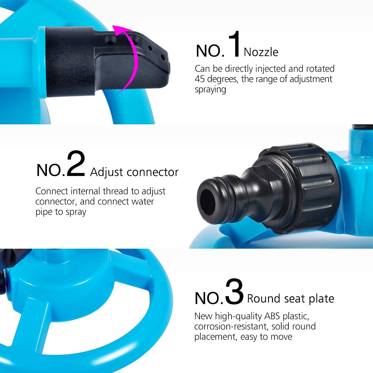 Lawn Sprinkler Automatic Garden Water Sprinklers Lawn Irrigation System Large Area Coverage Rotation 360 Degree