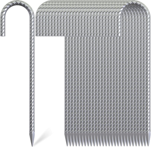 12 Inch J Hook Rebar Stakes 12 Pcs, Heavy Duty Metal Tent Stakes