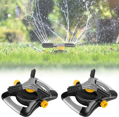 2 Pcs Lawn Sprinkler Oscillating Automatic 360 Degree Rotating Water Sprinkler Adjustable Large Area Coverage Traveling Sprinklers for Yard Irrigation System for 3/4" Garden Hose, 1095 Sq.ft