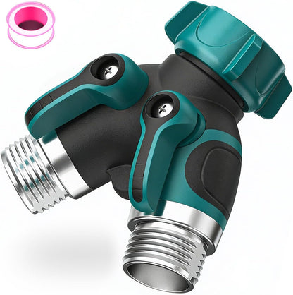 NATVIC 2 Way Hose Splitter, Heavy Duty 3/4 Inch Y Connector