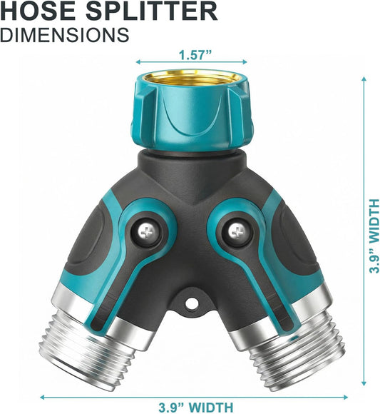 NATVIC 2 Way Hose Splitter, Heavy Duty 3/4 Inch Y Connector