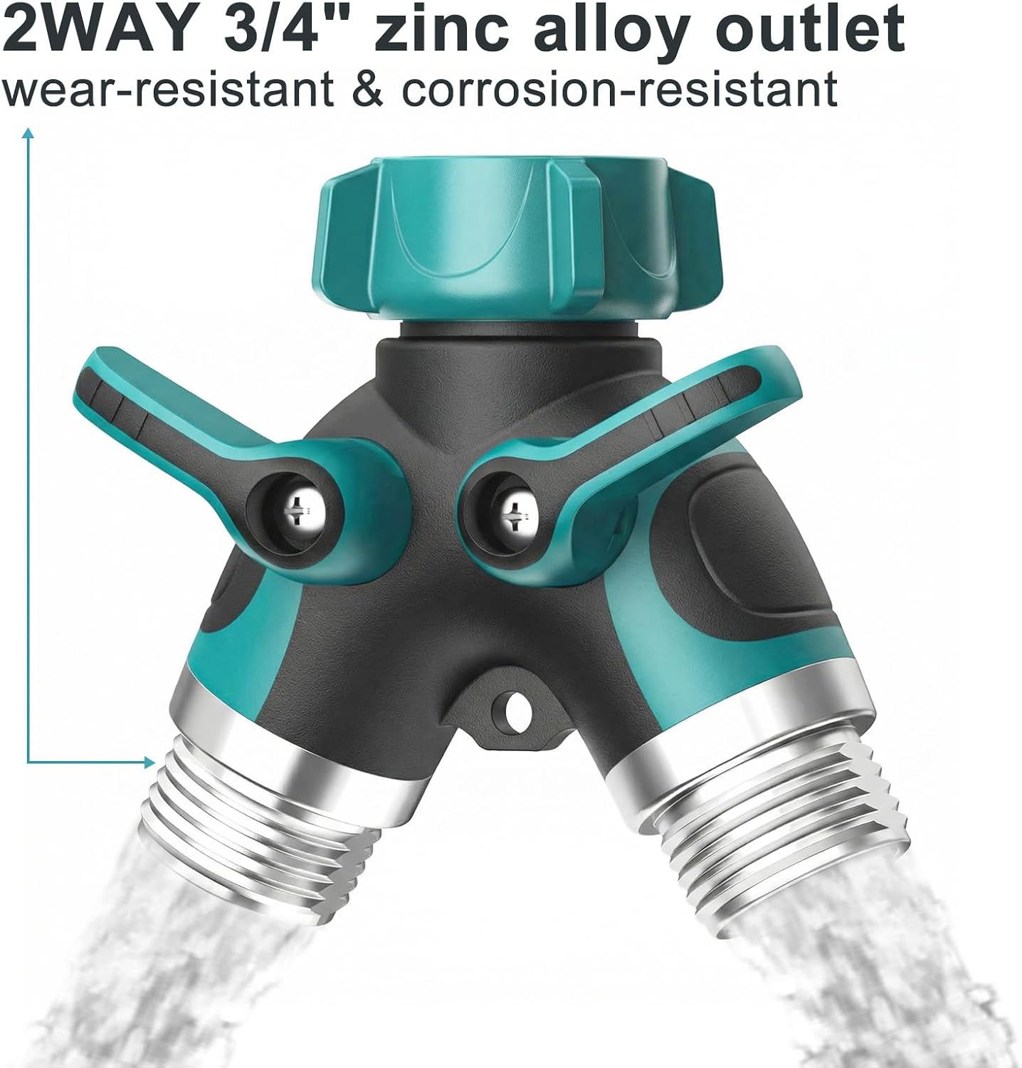 NATVIC 2 Way Hose Splitter, Heavy Duty 3/4 Inch Y Connector