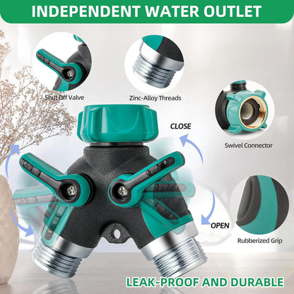 LUCDNC Garden Hose Splitter 2 Way 3/4" Faucet Y Connector