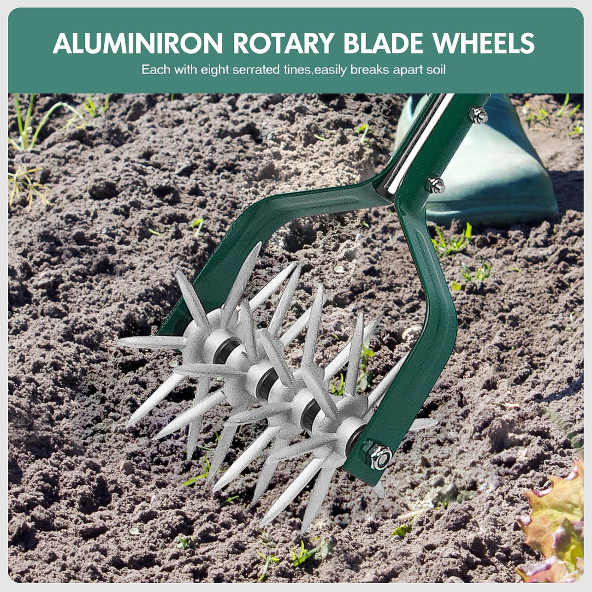 Rotary Cultivator Garden Tool with Durable Aluminum Gears