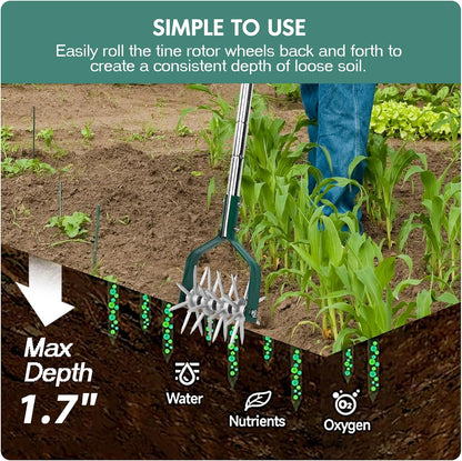 Rotary Cultivator Garden Tool with Durable Aluminum Gears