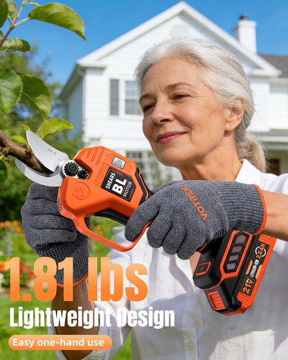 Effort-Saving Electric Pruning Shears, Power Cuts 1.6" Branches